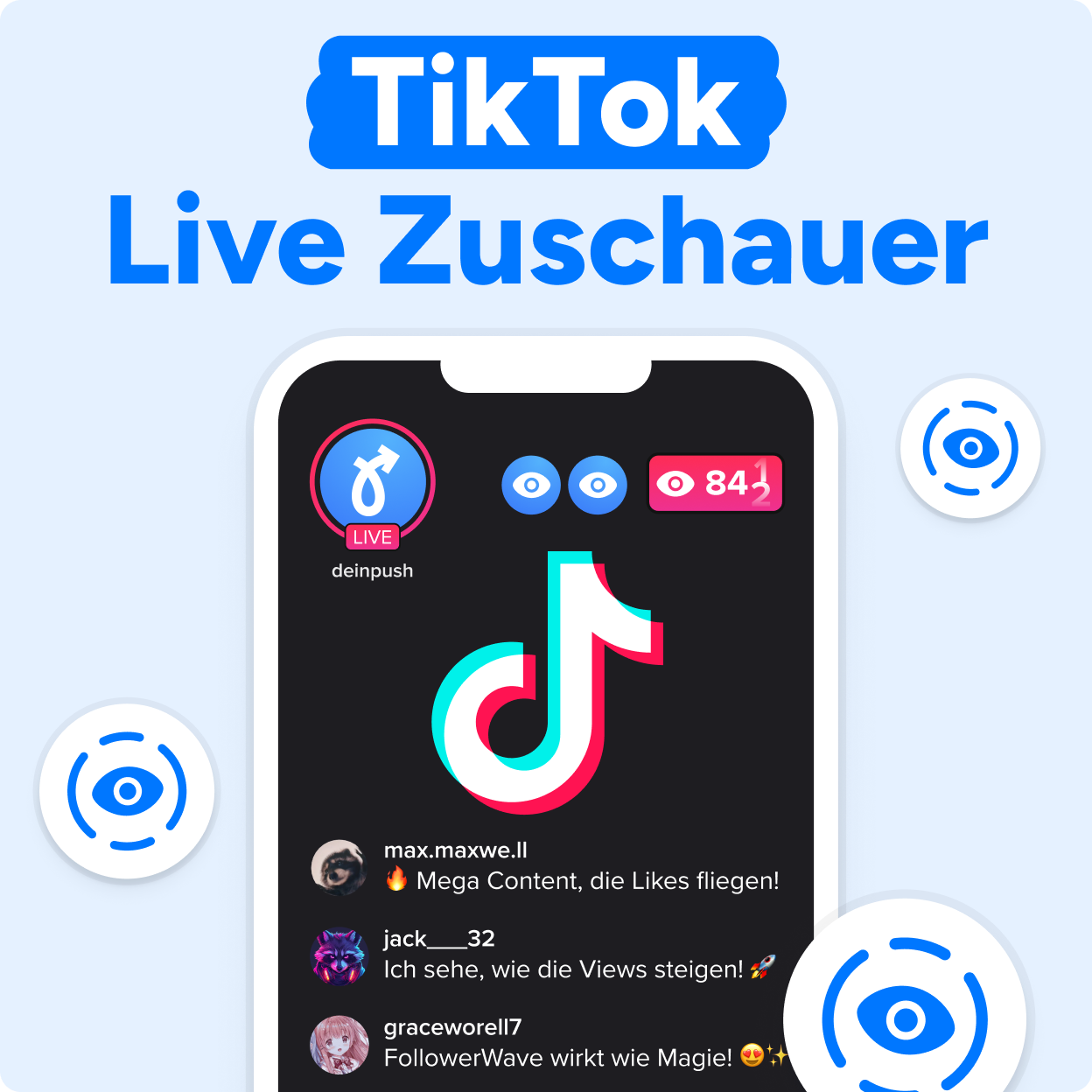 TikTok Live Zuschauer kaufen Mockup