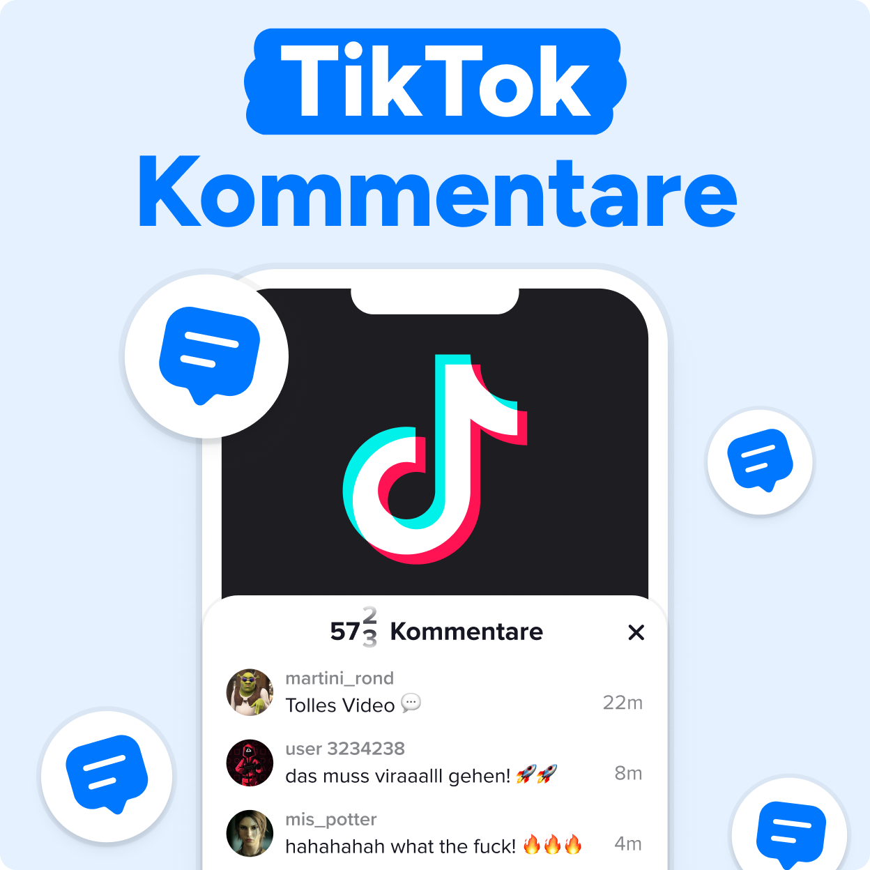 TikTok Kommentare kaufen Mockup