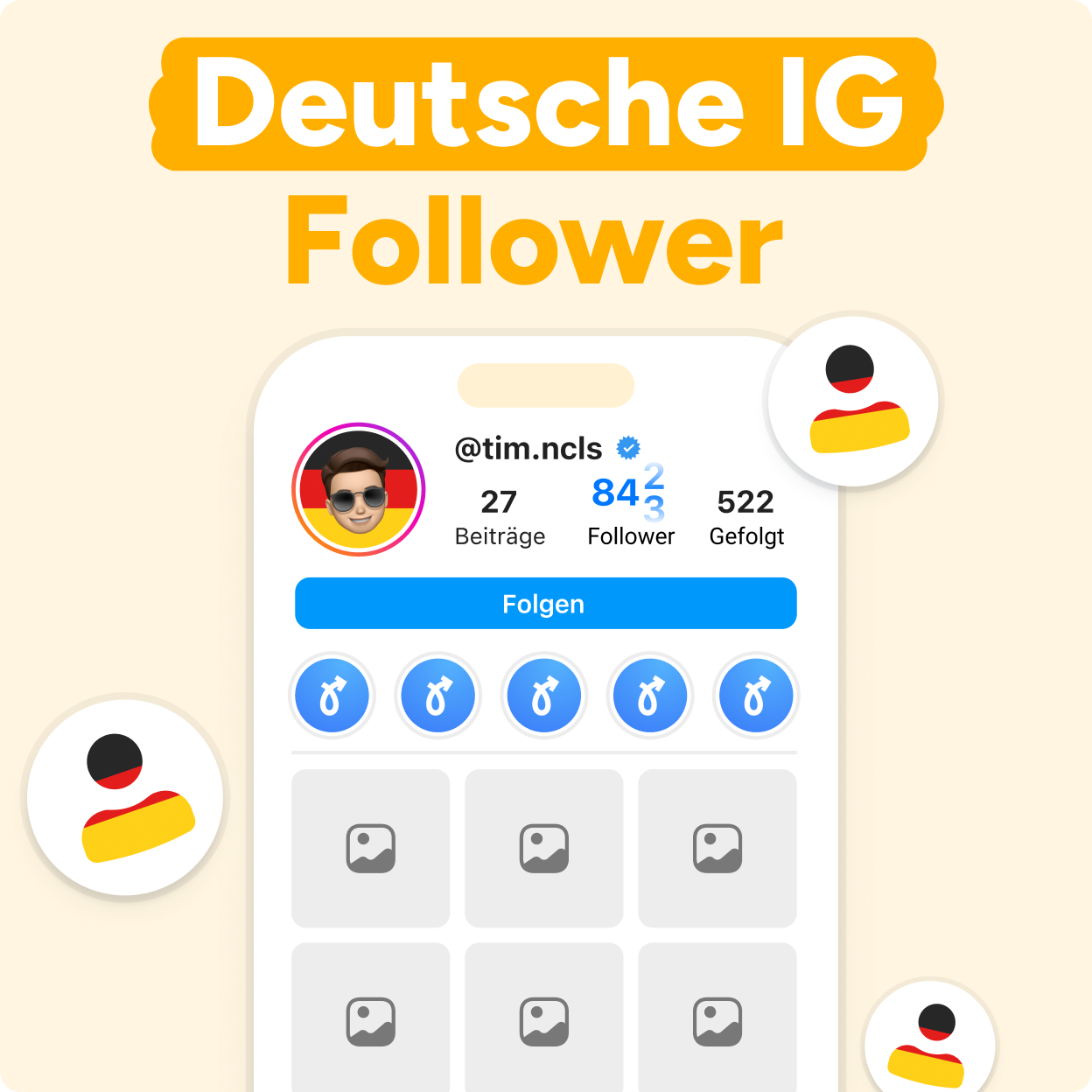 Deutsche Instagram Follower kaufen Mockup