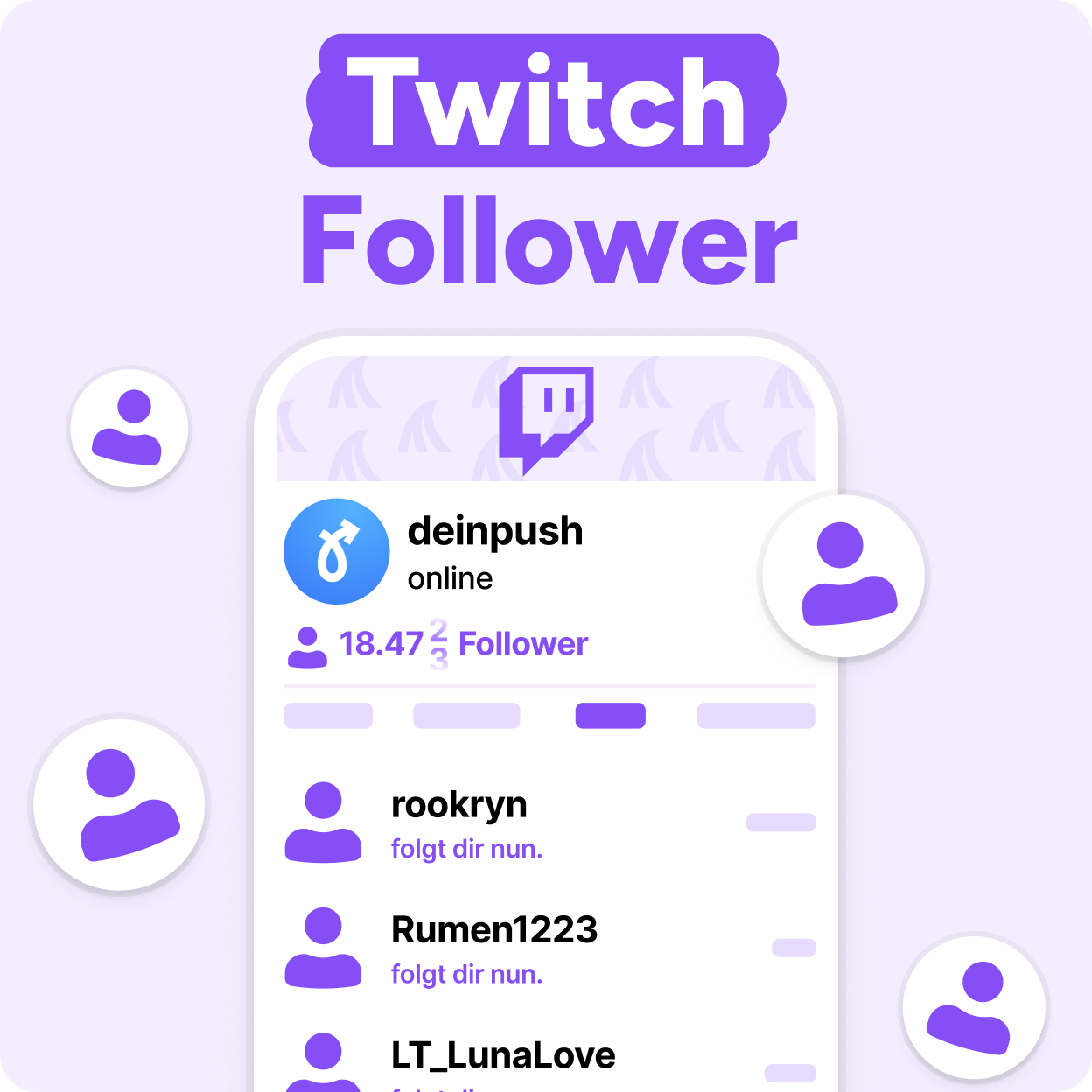 Twitch Follower kaufen Mockup