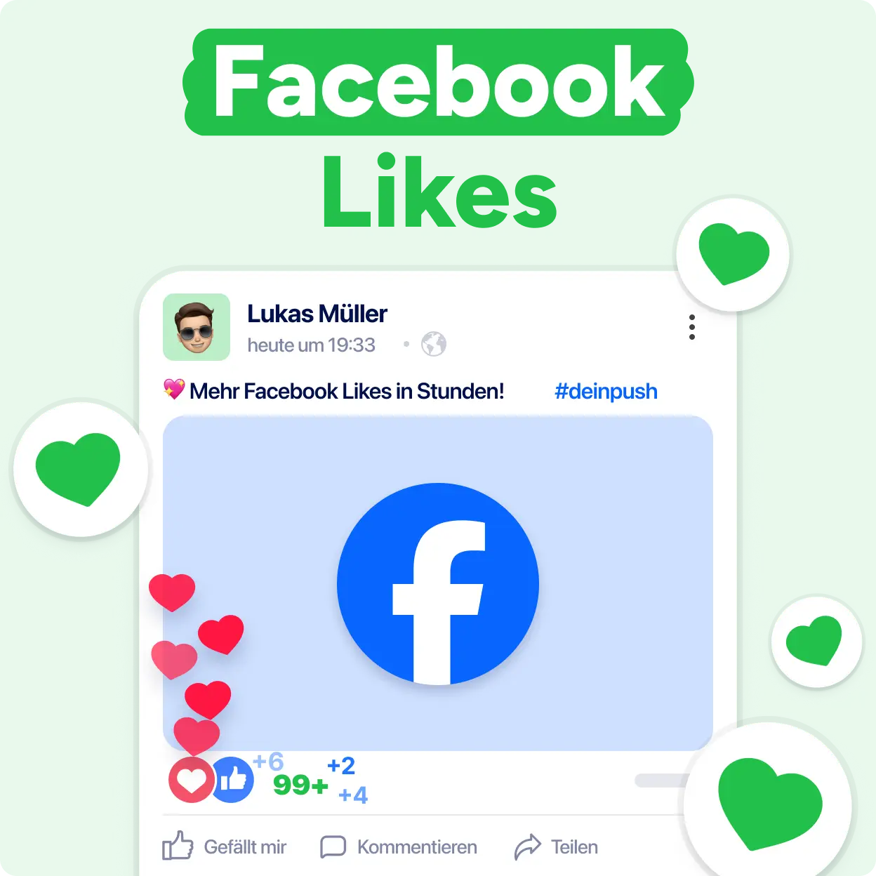 Facebook Likes kaufen Mockup