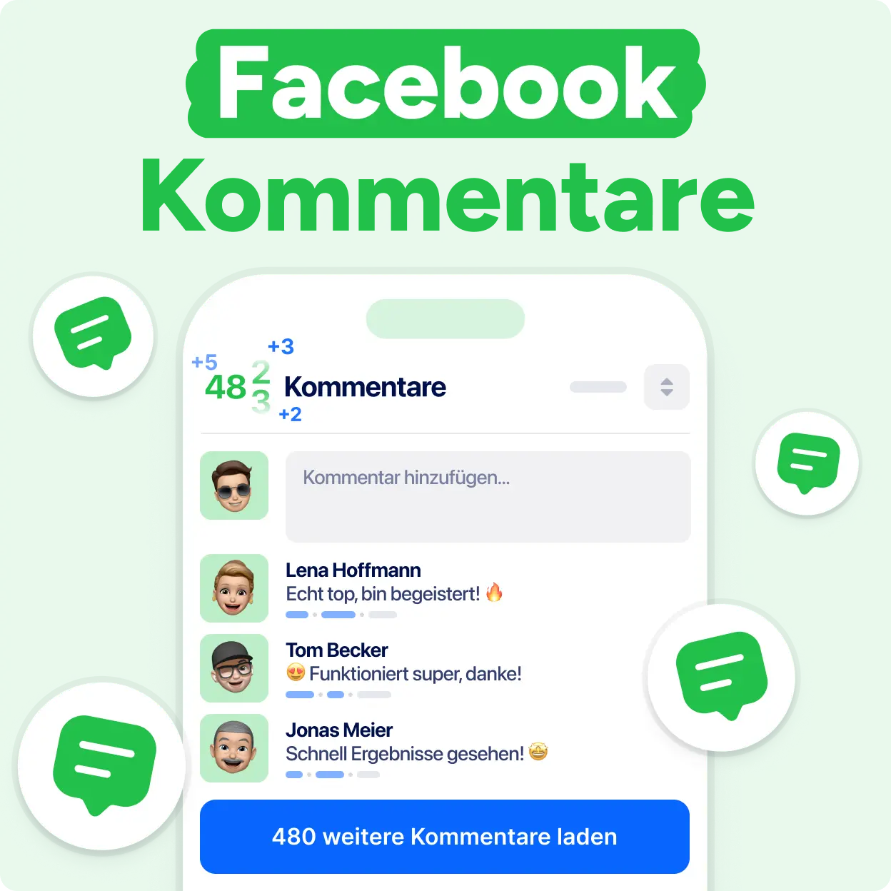 Facebook Kommentare kaufen Mockup